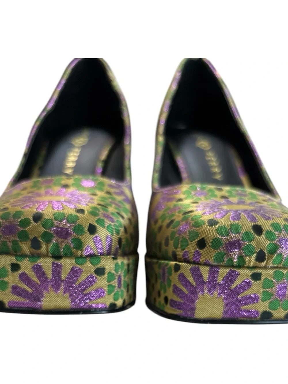 Katy Perry Collections Purple and Green Floral Platform Pumps